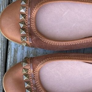 Coach Tan Studded Flats.  Never worn!
